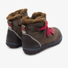 Camper Dark Brown Boots Kids - Peu Pista Online Ireland | LXUGC9087